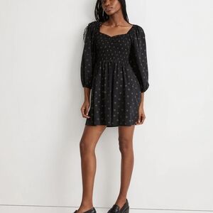 Madewell Lucie Sweetheart Midi Dress in Dot Daisies